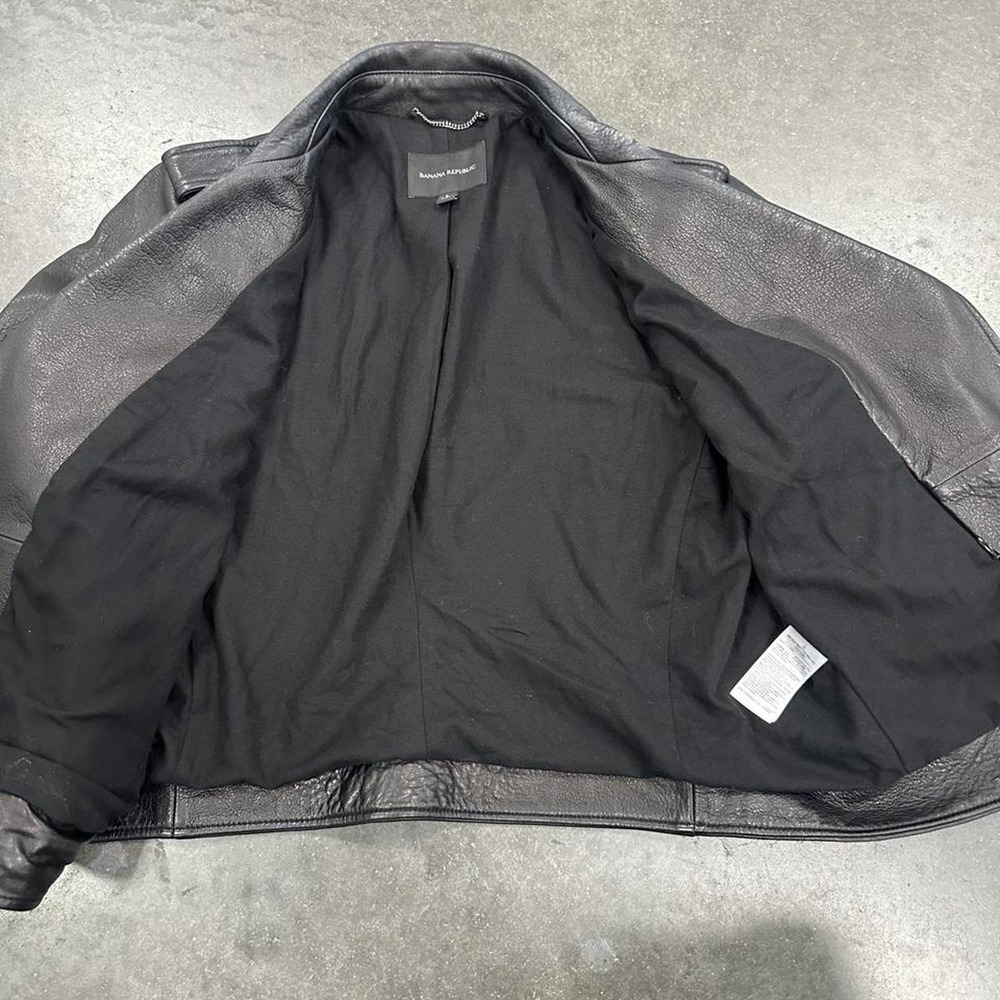 Banana Republic Womens genuine lamb leather black leather moto jacket MSRP $400 - Picture 4 of 8